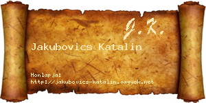 Jakubovics Katalin névjegykártya